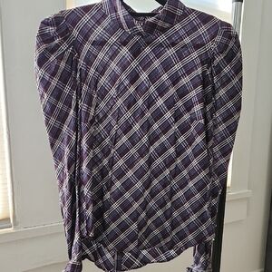 Veronica M Multicolor Plaid Blouse